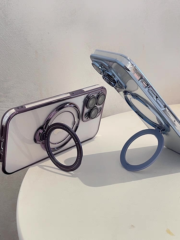 Electroplated Transparent Magnetic Suction Stand for iPhones