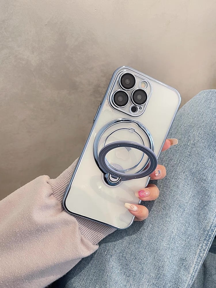 Electroplated Transparent Magnetic Suction Stand for iPhones