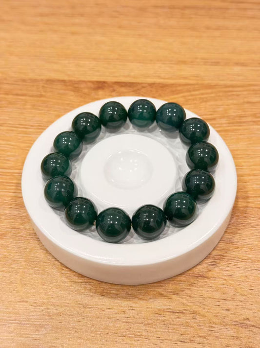 Genuine Green Jade Bracelet – Handmade Healing Crystal Jewelry for Good Luck & Prosperity